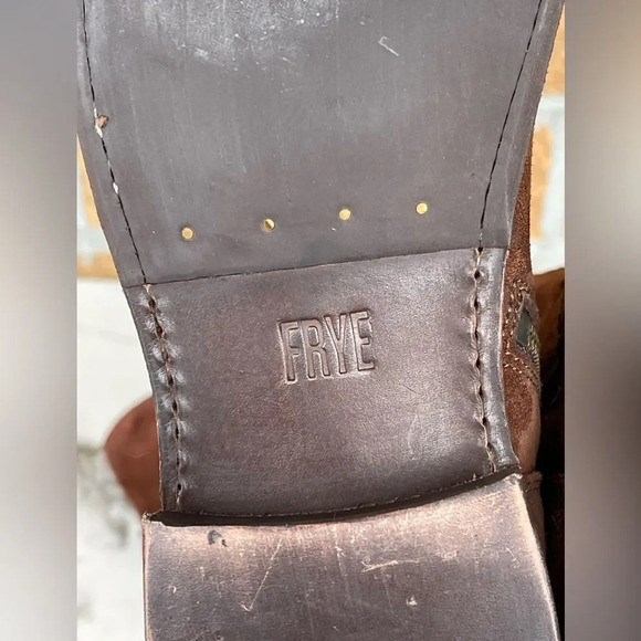 Frye Womens SHIRLEY OVER THE KNEE Brown Oiled boots 10 B - Picture 7 of 14